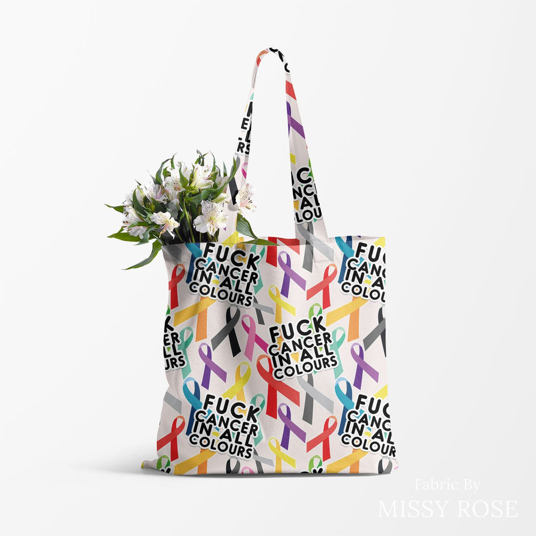 Profanity Fabric 476 made up as a tote bag - see how the print looks made up | Fabric by Missy Rose