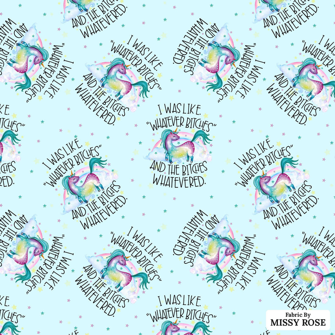 Profanity Fabric 478 - flat view of the print, zoom in for detail | Fabric by Missy Rose