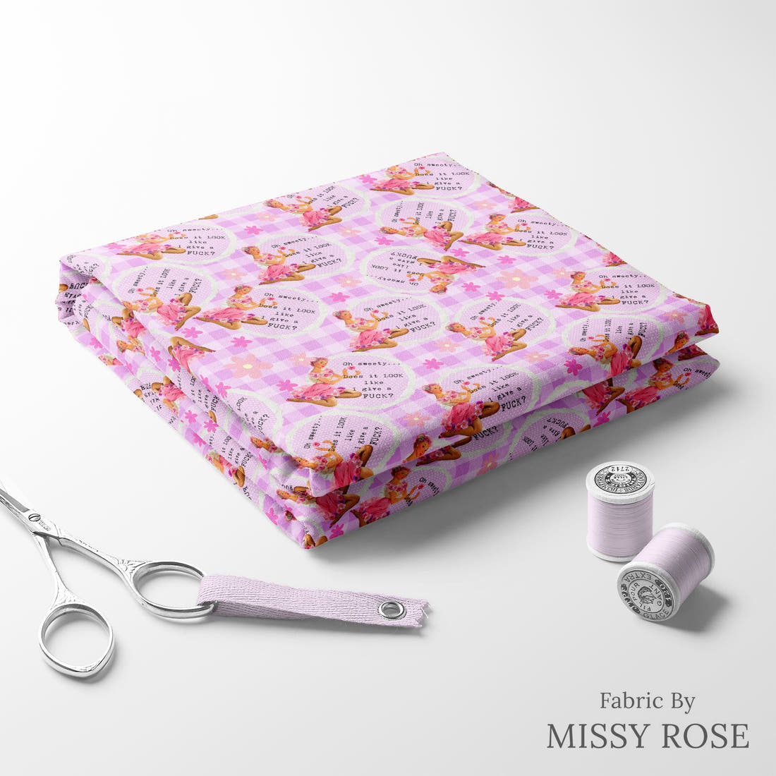Profanity Fabric 479 folded fabric stack with matching thread - pre-order fabric Australia | Fabric by Missy Rose