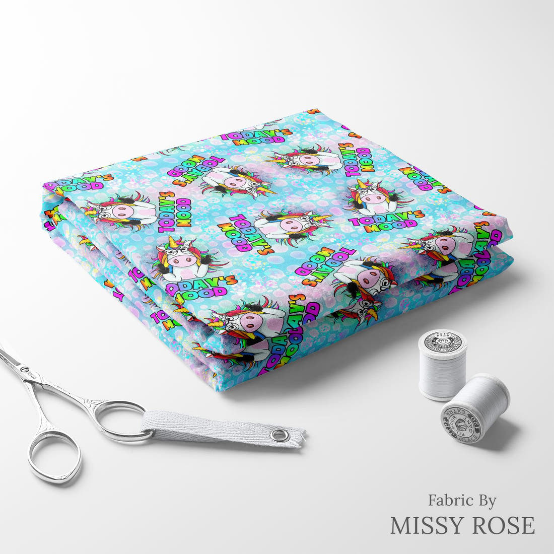 Profanity Fabric 48 folded fabric stack with matching thread - pre-order fabric Australia | Fabric by Missy Rose