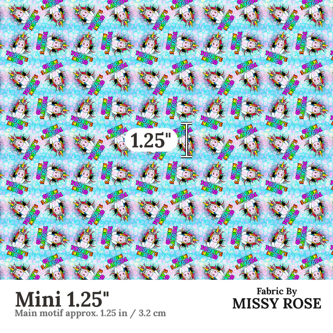Profanity Fabric 48 Mini 1.25 inch print scale guide | Fabric by Missy Rose