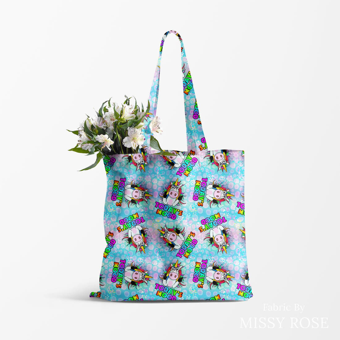 Profanity Fabric 48 made up as a tote bag - see how the print looks made up | Fabric by Missy Rose