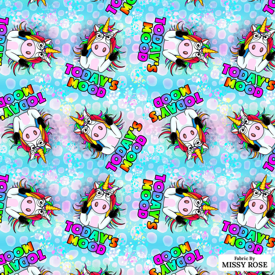 Profanity Fabric 48 - flat view of the print, zoom in for detail | Fabric by Missy Rose