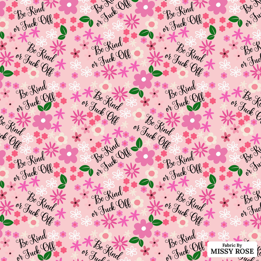 Profanity Fabric 492 - flat view of the print, zoom in for detail | Fabric by Missy Rose
