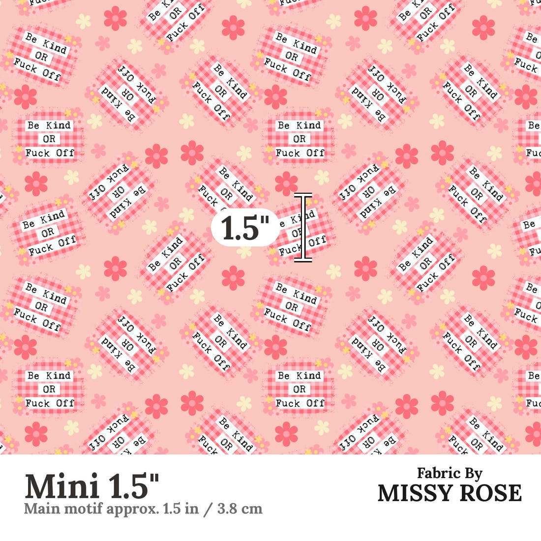 Profanity Fabric 493 Mini 1.5 inch print scale guide | Fabric by Missy Rose