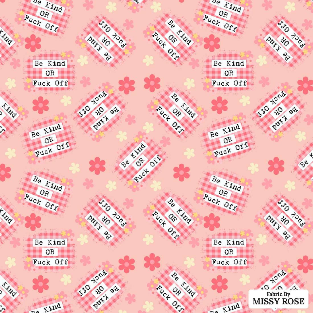 Profanity Fabric 493 - flat view of the print, zoom in for detail | Fabric by Missy Rose