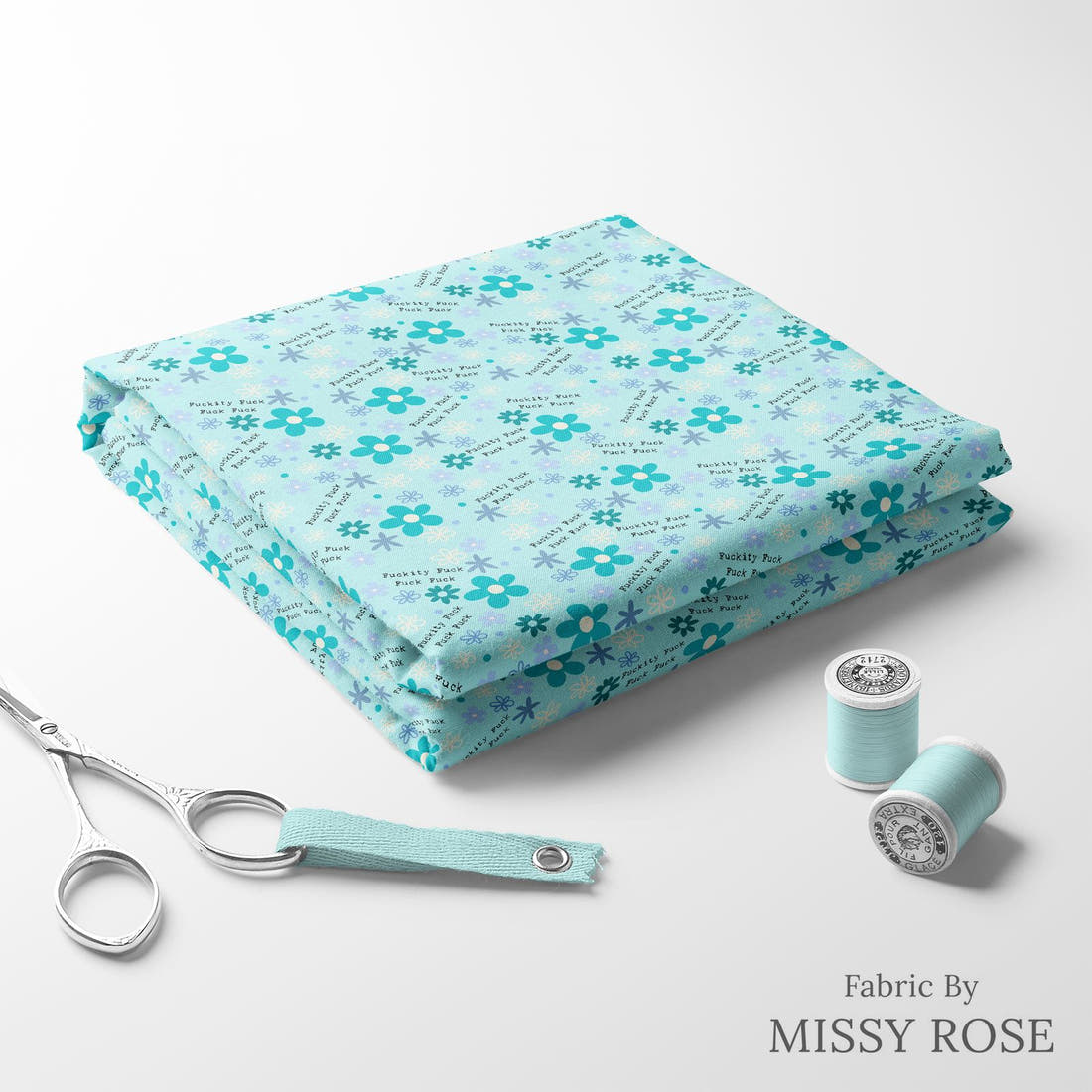 Profanity Fabric 496 folded fabric stack with matching thread - pre-order fabric Australia | Fabric by Missy Rose