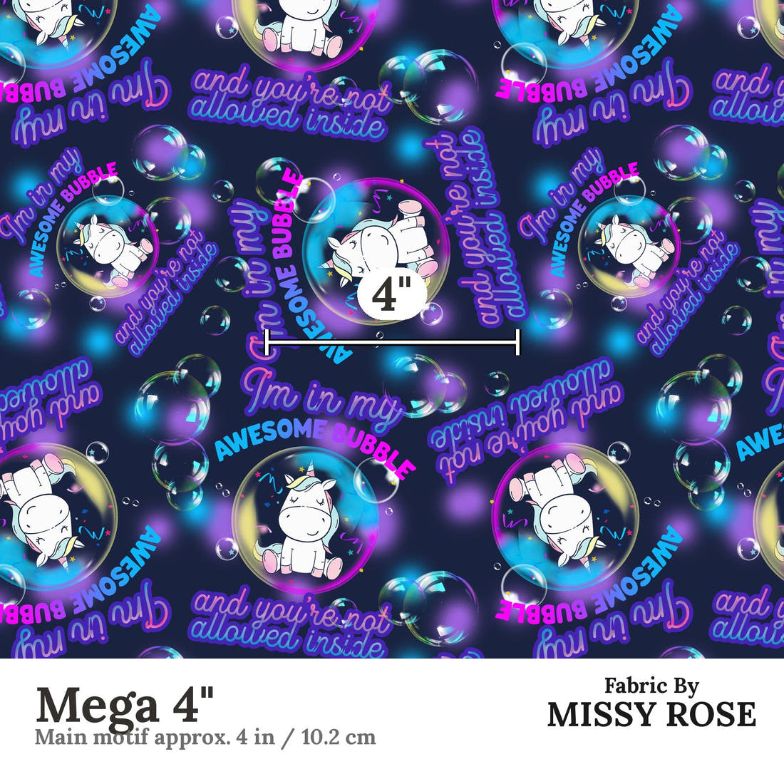Profanity Fabric 05 Mega 4 inch print scale guide | Fabric by Missy Rose