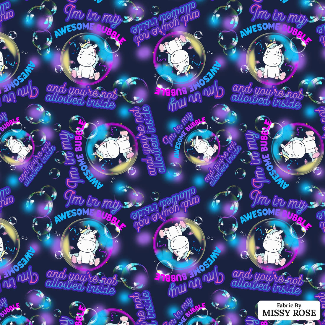 Profanity Fabric 05 - flat view of the print, zoom in for detail | Fabric by Missy Rose