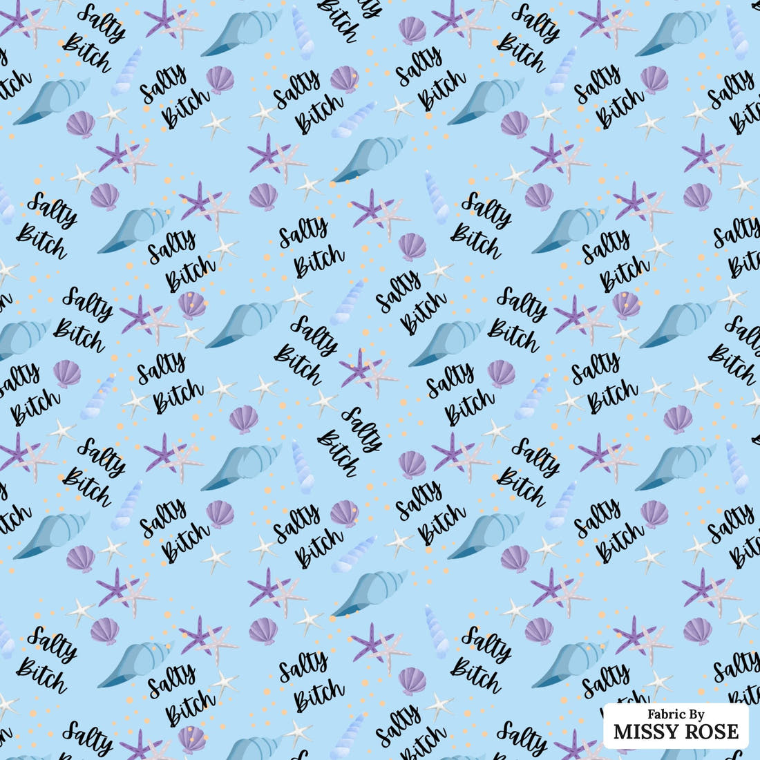 Profanity Fabric 501 - flat view of the print, zoom in for detail | Fabric by Missy Rose