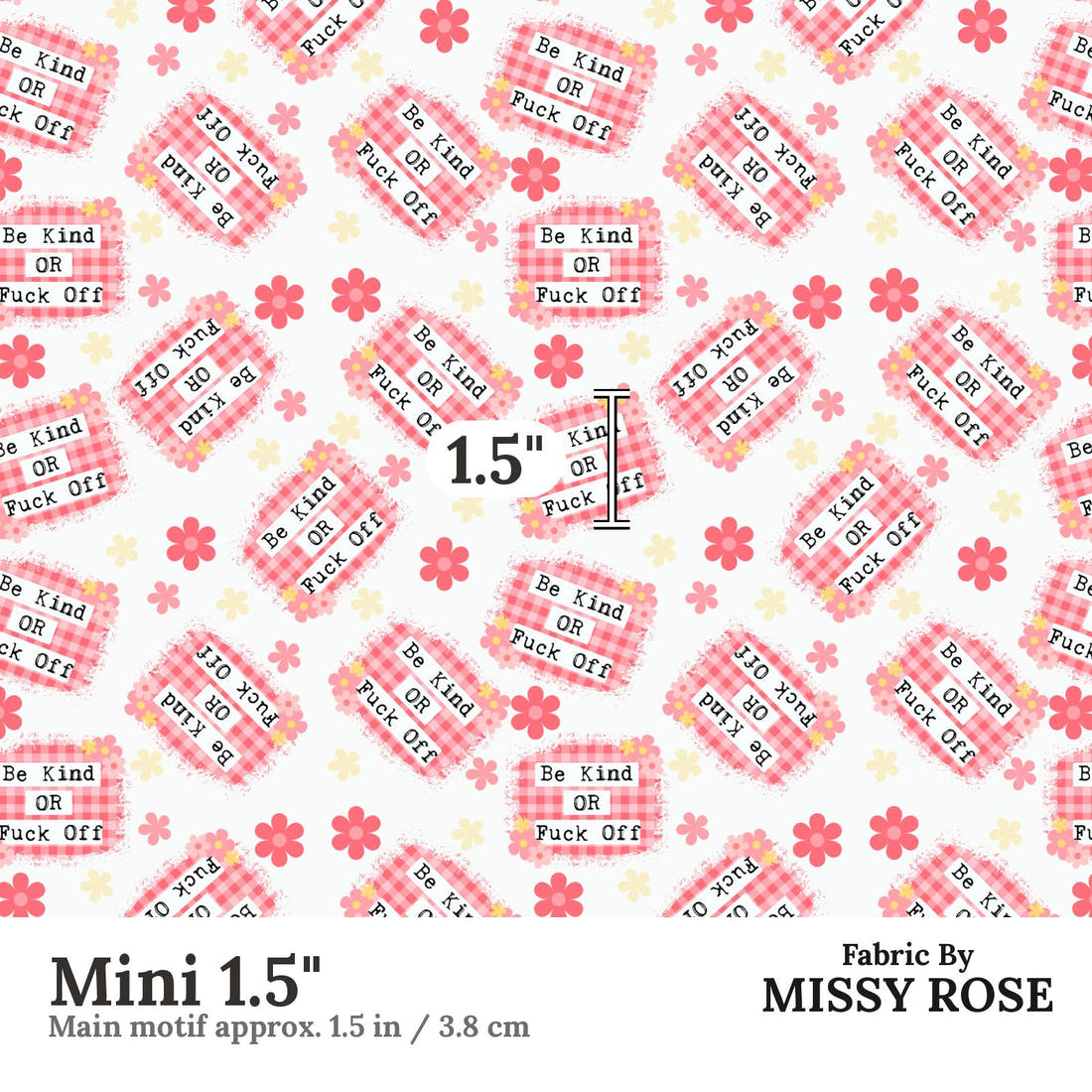 Profanity Fabric 503 Mini 1.5 inch print scale guide | Fabric by Missy Rose