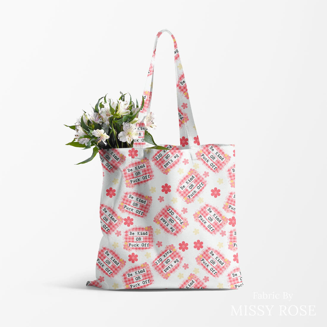 Profanity Fabric 503 made up as a tote bag - see how the print looks made up | Fabric by Missy Rose