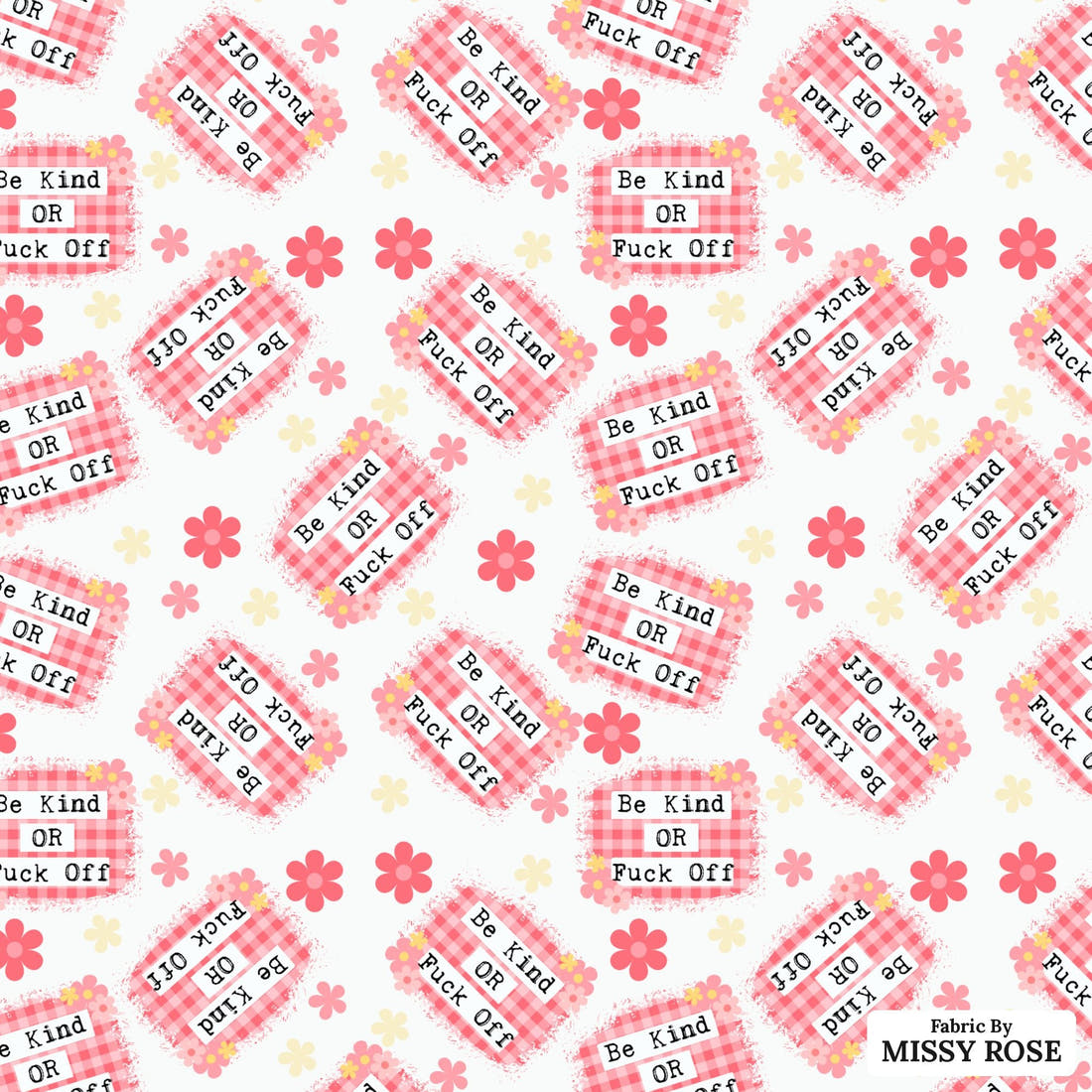 Profanity Fabric 503 - flat view of the print, zoom in for detail | Fabric by Missy Rose