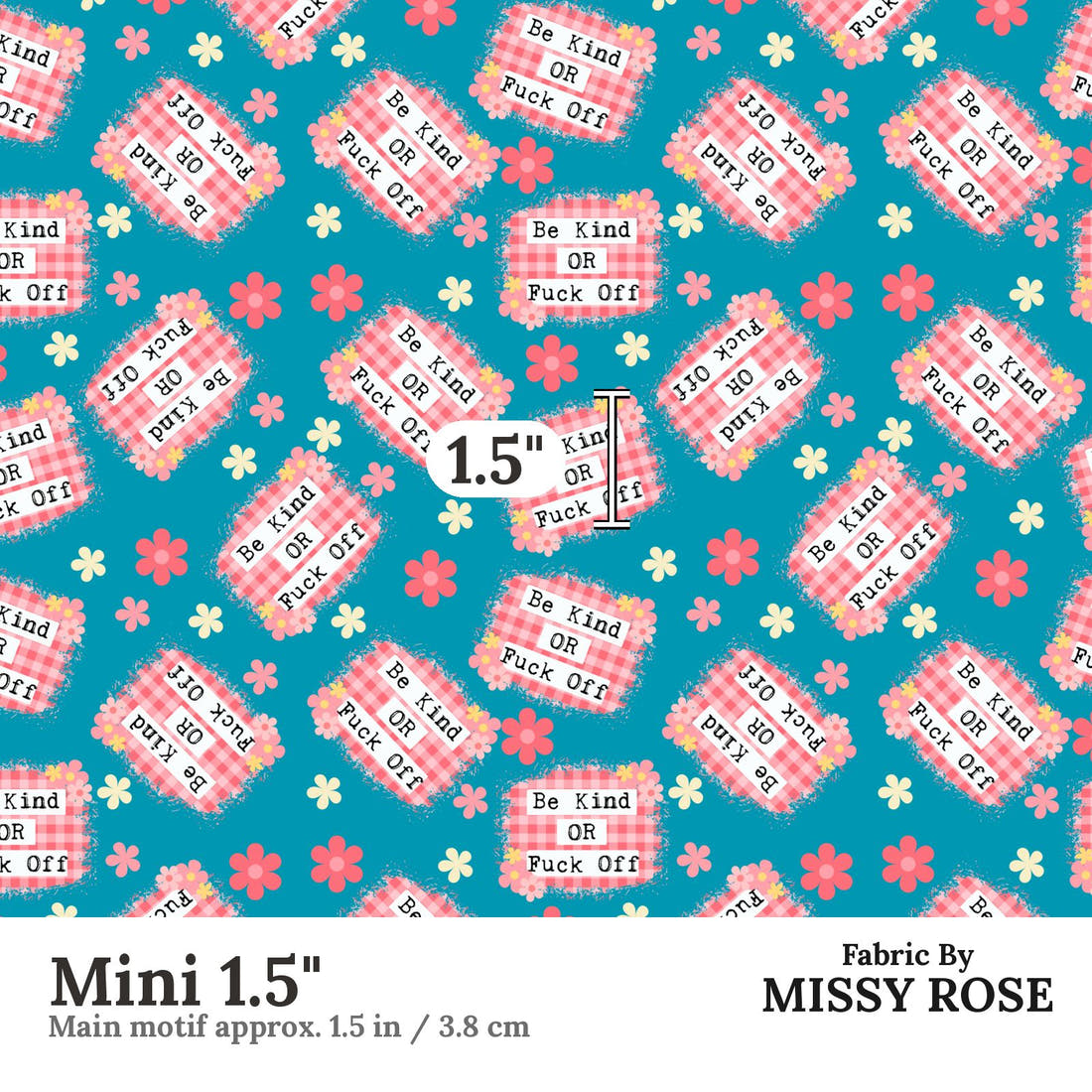 Profanity Fabric 504 Mini 1.5 inch print scale guide | Fabric by Missy Rose