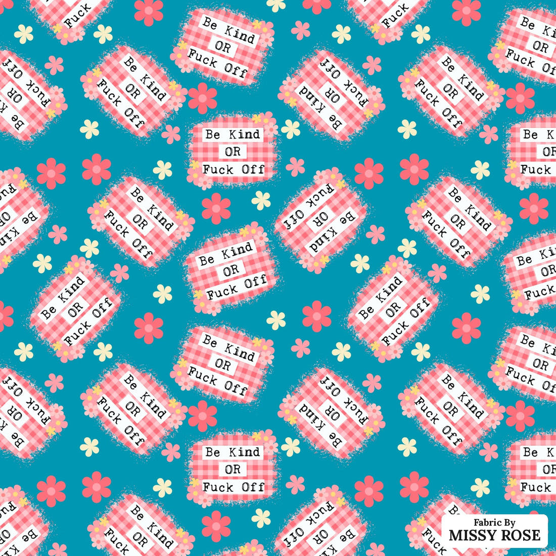 Profanity Fabric 504 - flat view of the print, zoom in for detail | Fabric by Missy Rose