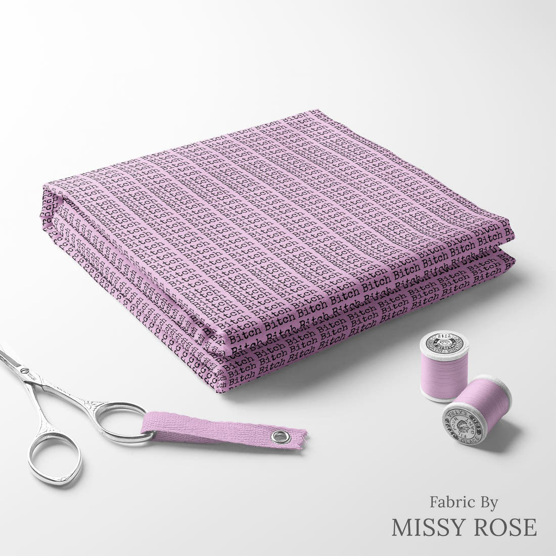 Profanity Fabric 505 folded fabric stack with matching thread - pre-order fabric Australia | Fabric by Missy Rose