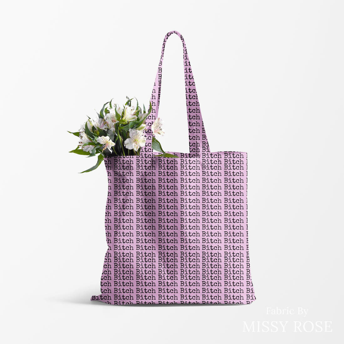Profanity Fabric 505 made up as a tote bag - see how the print looks made up | Fabric by Missy Rose