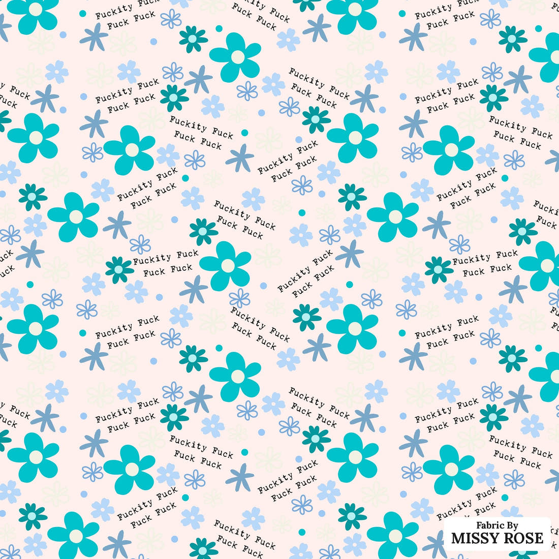 Profanity Fabric 506 - flat view of the print, zoom in for detail | Fabric by Missy Rose