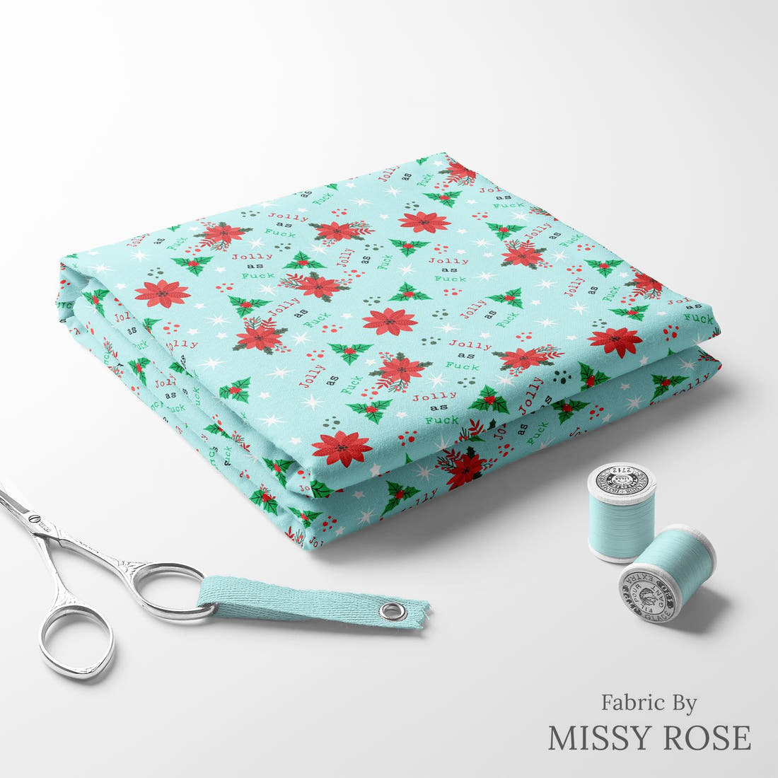 Profanity Fabric 507 folded fabric stack with matching thread - pre-order fabric Australia | Fabric by Missy Rose