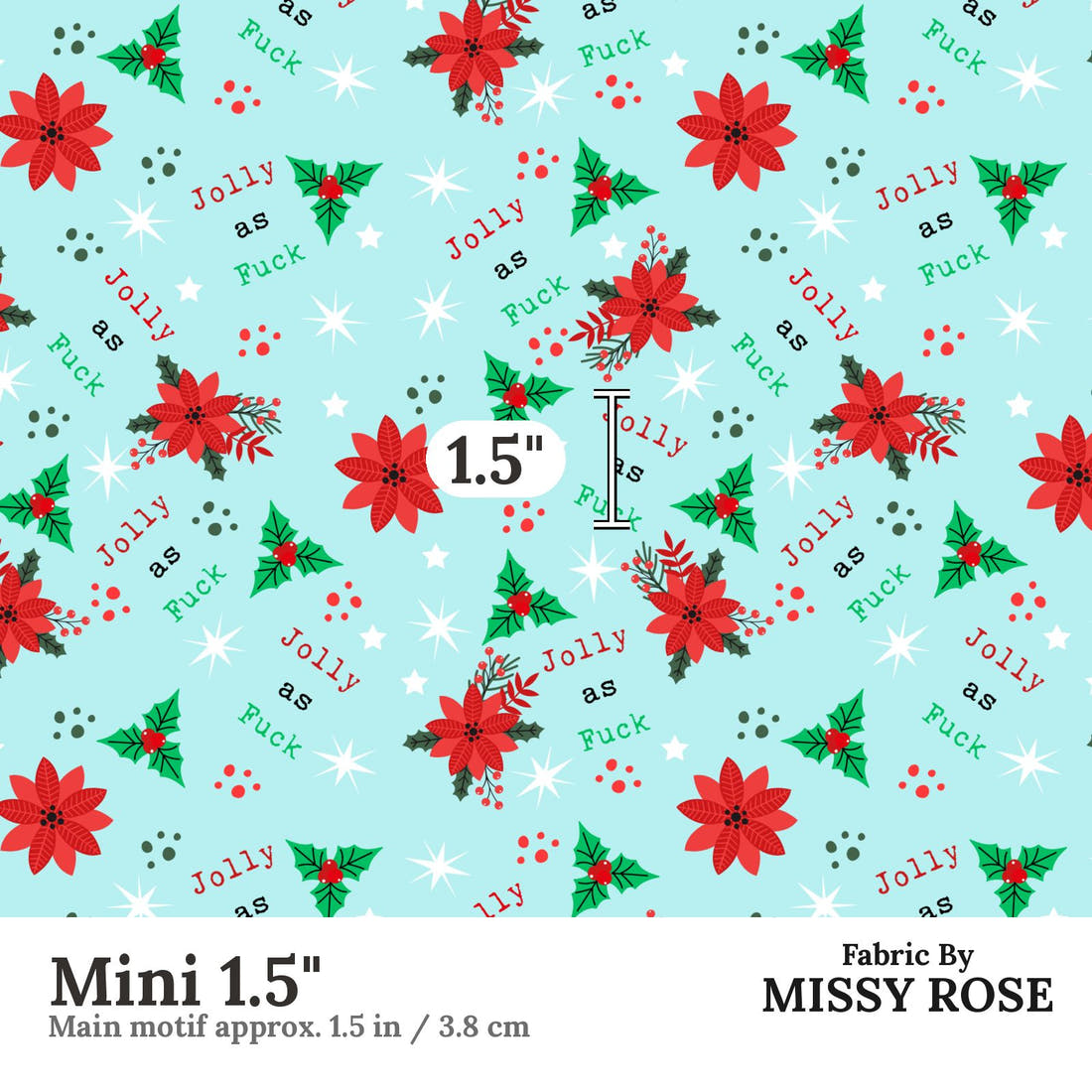 Profanity Fabric 507 Mini 1.5 inch print scale guide | Fabric by Missy Rose