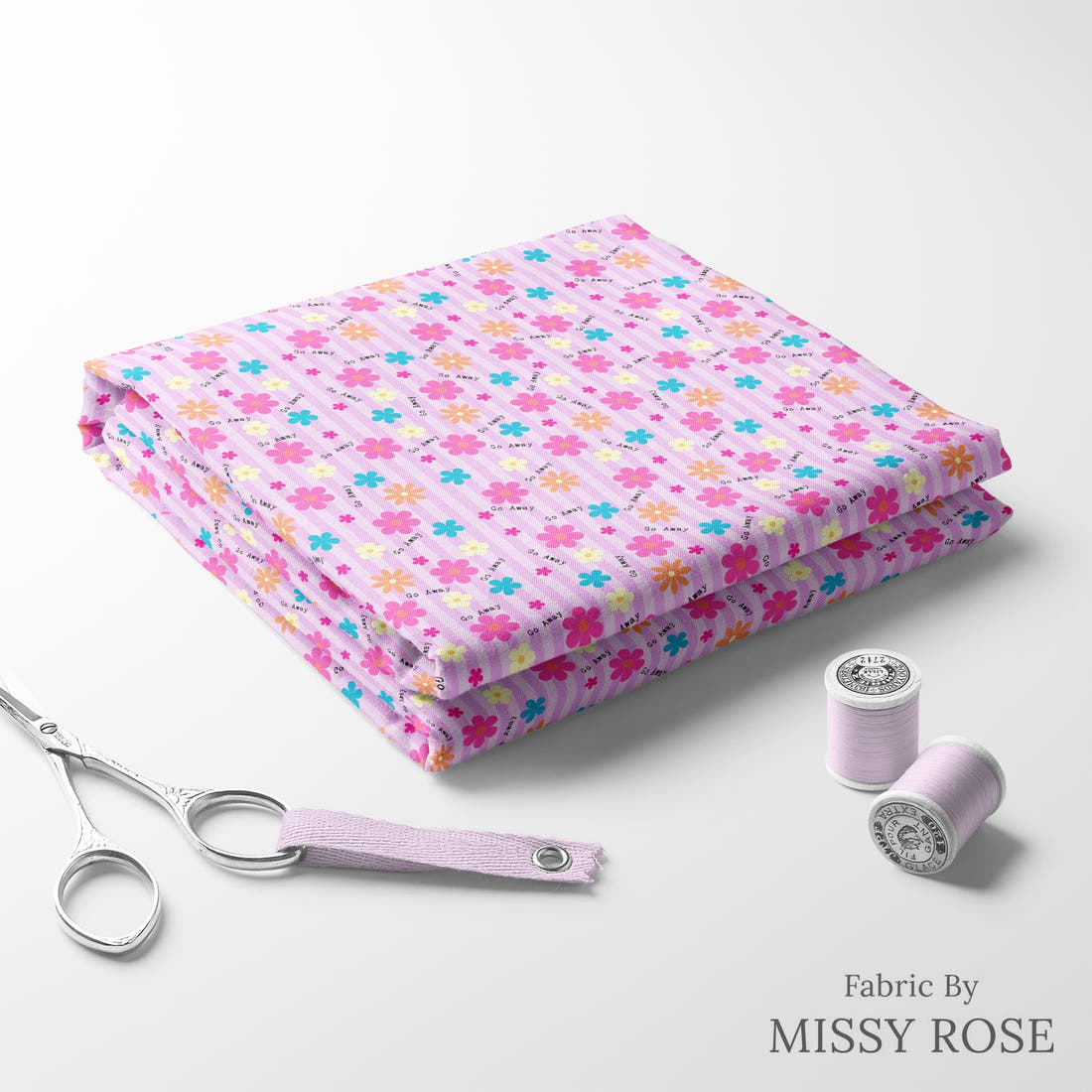 Profanity Fabric 508 folded fabric stack with matching thread - pre-order fabric Australia | Fabric by Missy Rose