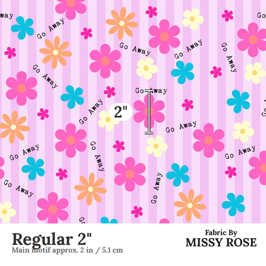 Profanity Fabric 508 Regular 2 inch print scale guide | Fabric by Missy Rose