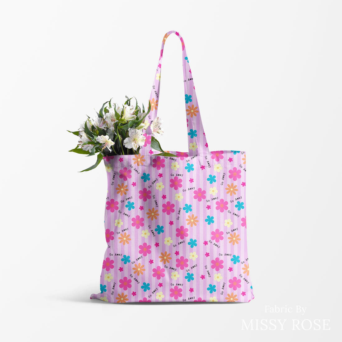 Profanity Fabric 508 made up as a tote bag - see how the print looks made up | Fabric by Missy Rose