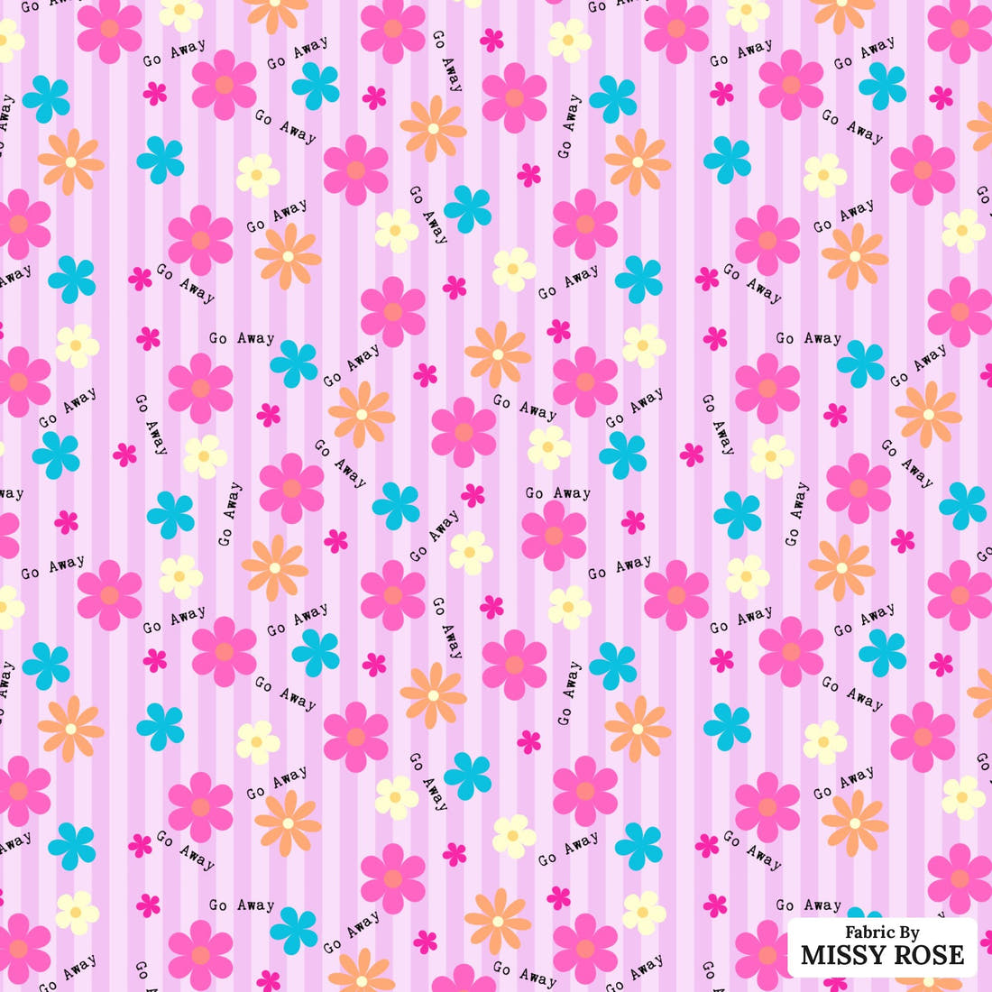 Profanity Fabric 508 - flat view of the print, zoom in for detail | Fabric by Missy Rose