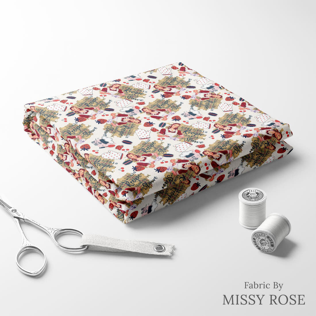 Profanity Fabric 51 folded fabric stack with matching thread - pre-order fabric Australia | Fabric by Missy Rose