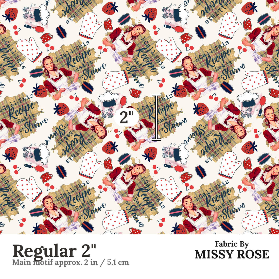 Profanity Fabric 51 Regular 2 inch print scale guide | Fabric by Missy Rose