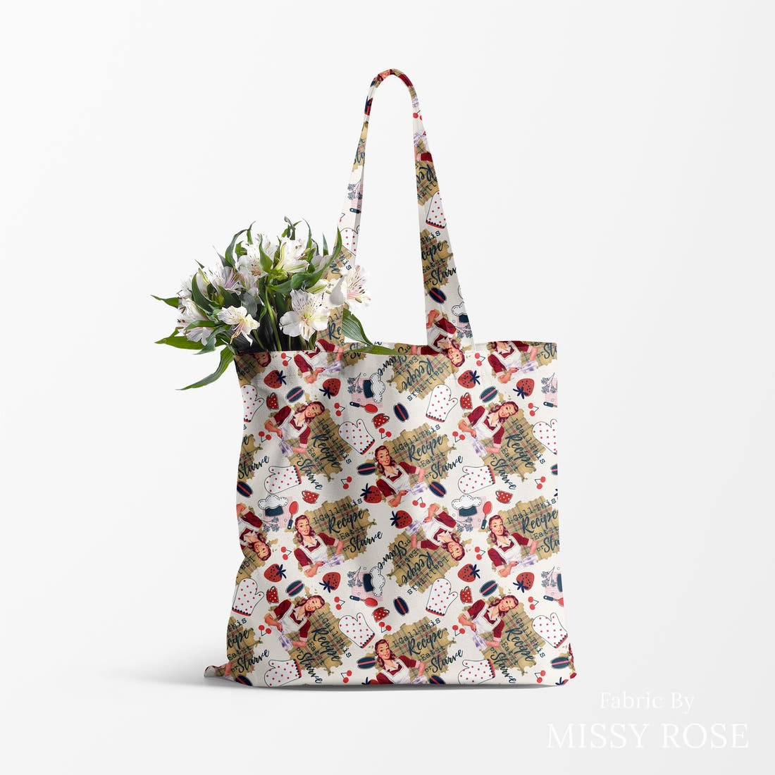 Profanity Fabric 51 made up as a tote bag - see how the print looks made up | Fabric by Missy Rose