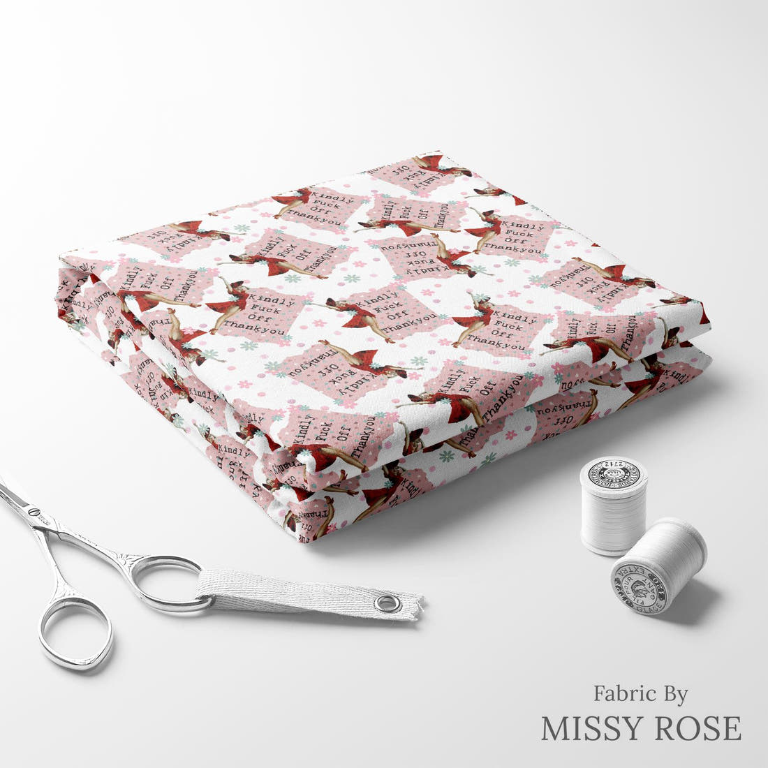 Profanity Fabric 510 folded fabric stack with matching thread - pre-order fabric Australia | Fabric by Missy Rose
