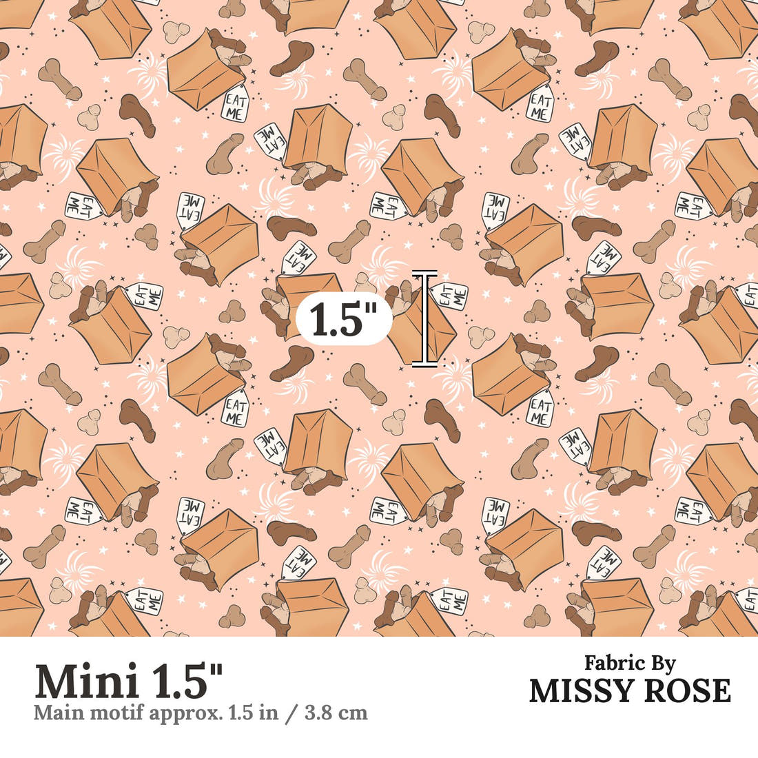 Profanity Fabric 514 Mini 1.5 inch print scale guide | Fabric by Missy Rose