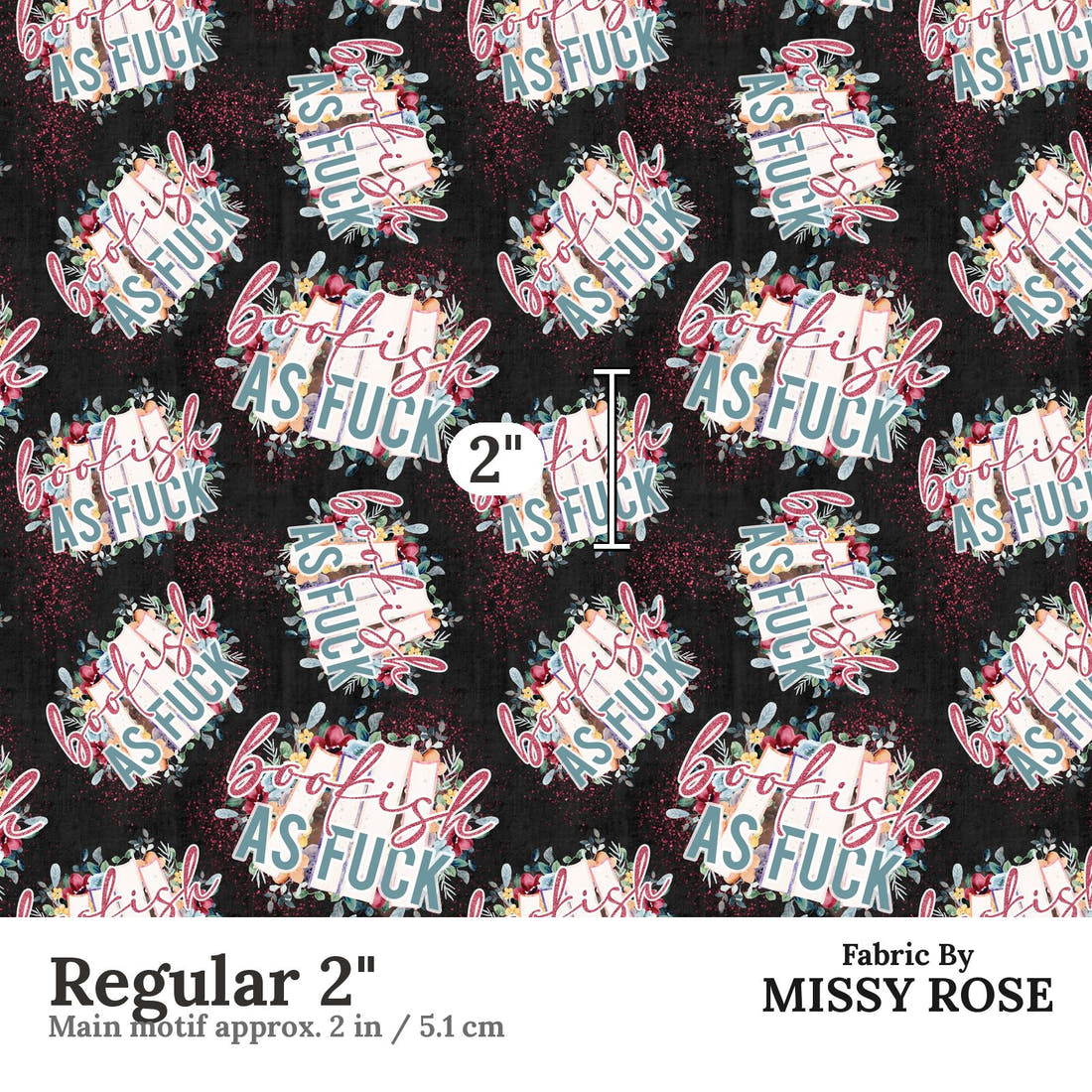 Profanity Fabric 518 Regular 2 inch print scale guide | Fabric by Missy Rose