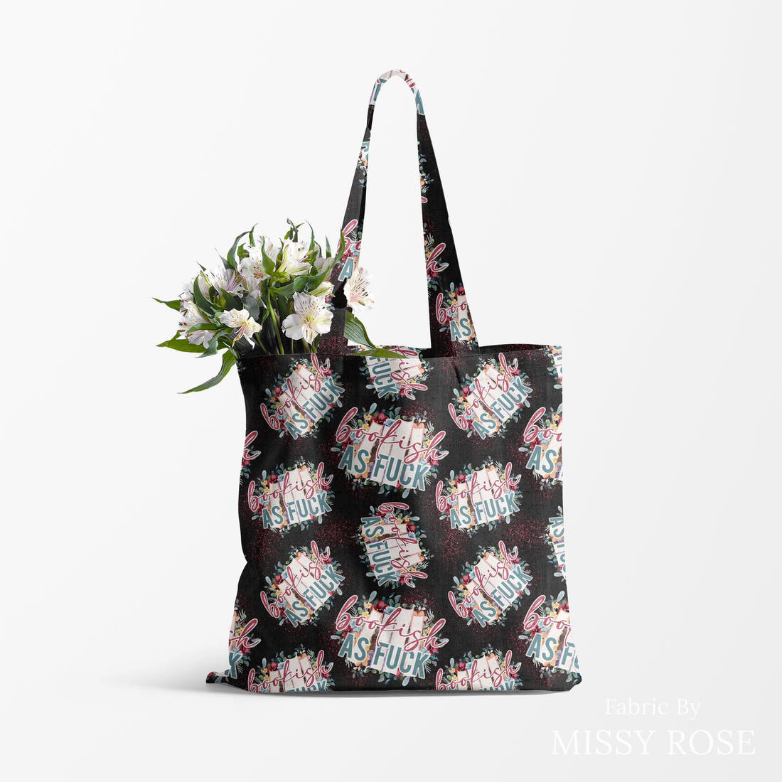 Profanity Fabric 518 made up as a tote bag - see how the print looks made up | Fabric by Missy Rose
