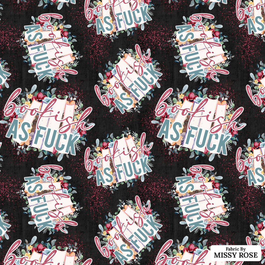 Profanity Fabric 518 - flat view of the print, zoom in for detail | Fabric by Missy Rose