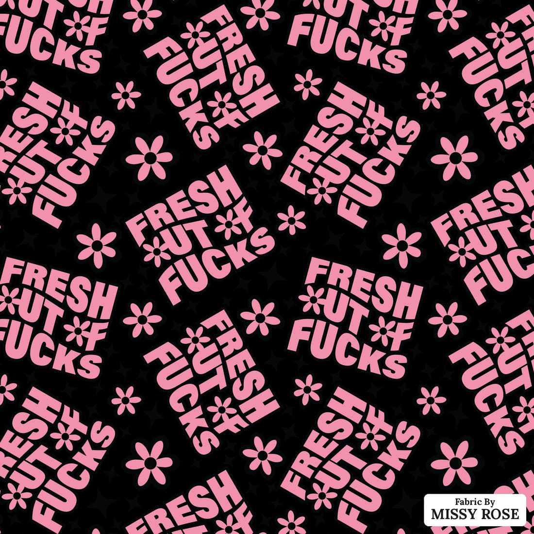 Profanity Fabric 519 - flat view of the print, zoom in for detail | Fabric by Missy Rose