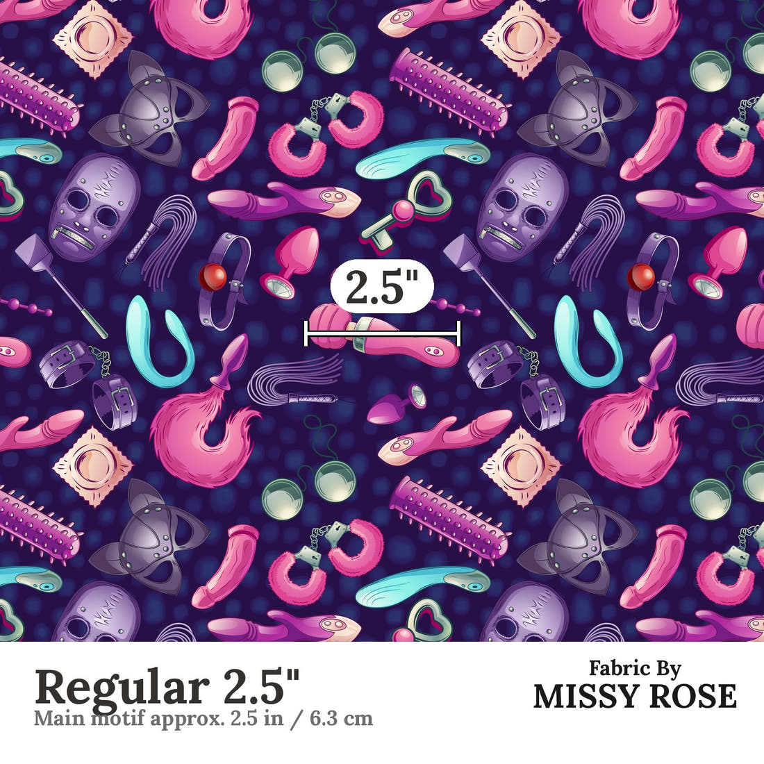 Profanity Fabric 52 Regular 2.5 inch print scale guide | Fabric by Missy Rose