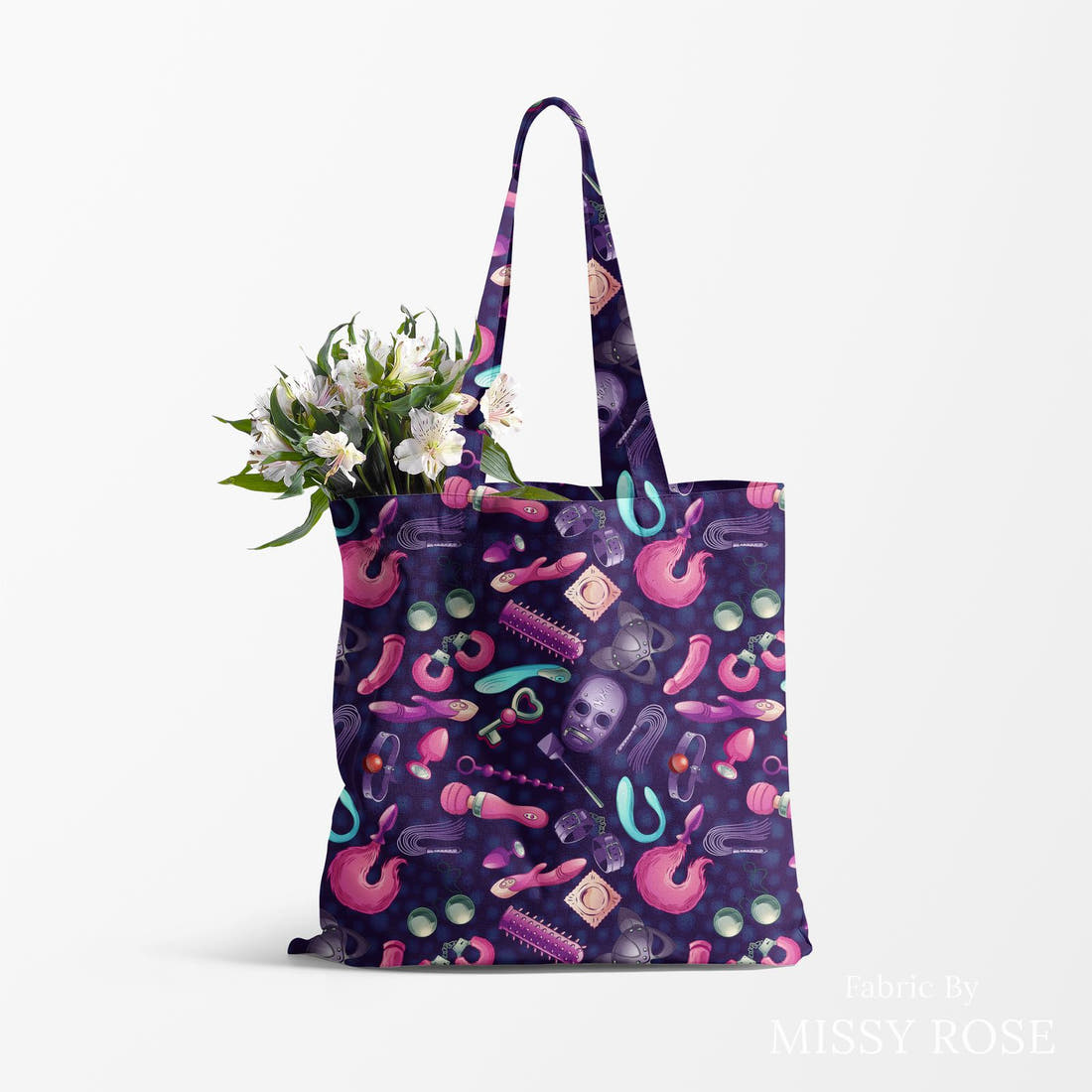Profanity Fabric 52 made up as a tote bag - see how the print looks made up | Fabric by Missy Rose