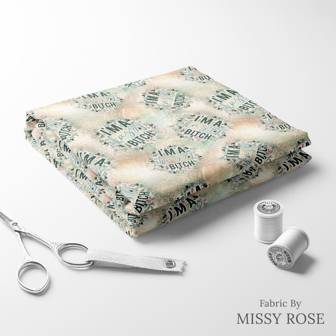 Profanity Fabric 522 folded fabric stack with matching thread - pre-order fabric Australia | Fabric by Missy Rose