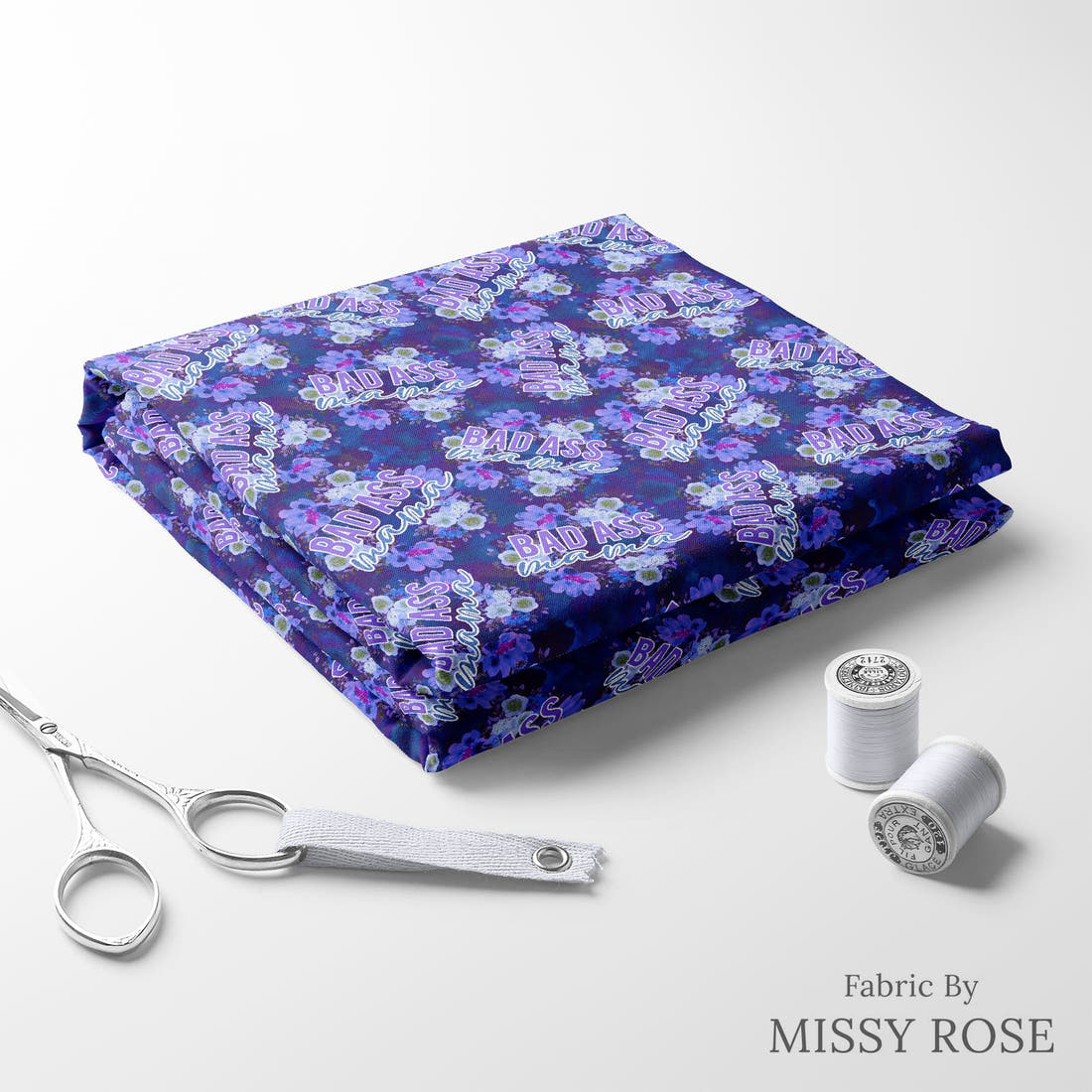 Profanity Fabric 523 folded fabric stack with matching thread - pre-order fabric Australia | Fabric by Missy Rose