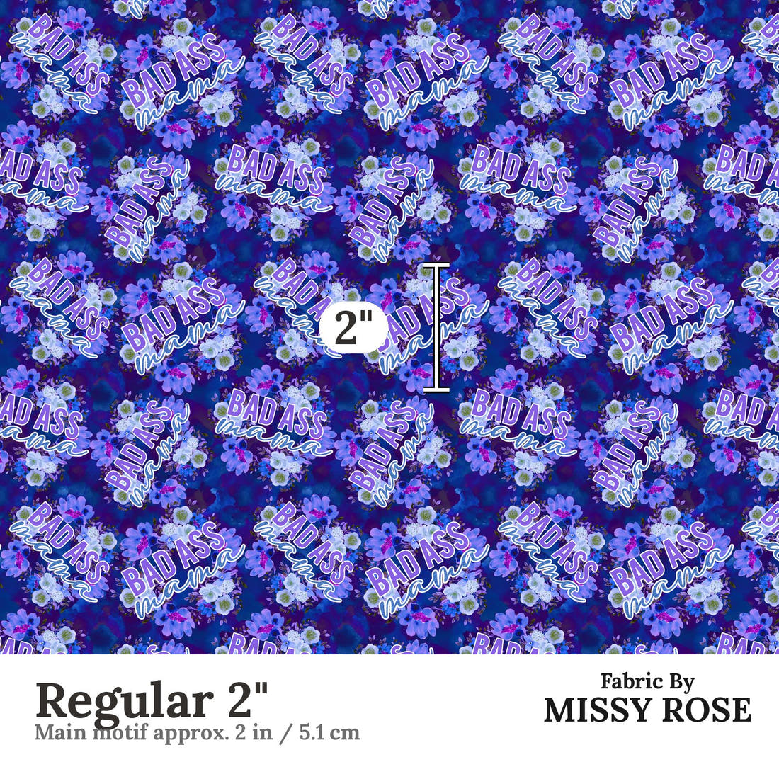 Profanity Fabric 523 Regular 2 inch print scale guide | Fabric by Missy Rose