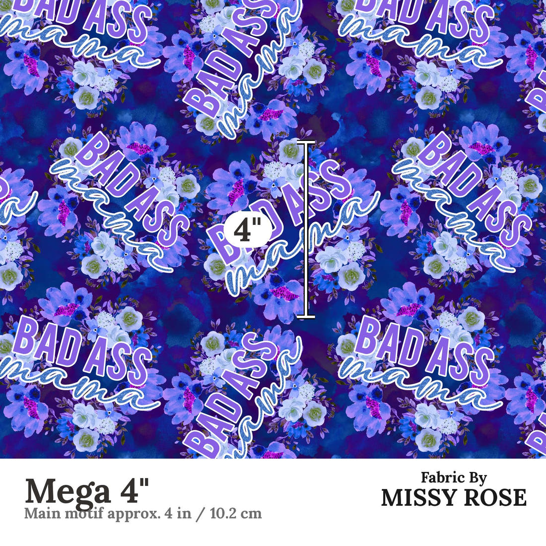 Profanity Fabric 523 Mega 4 inch print scale guide | Fabric by Missy Rose