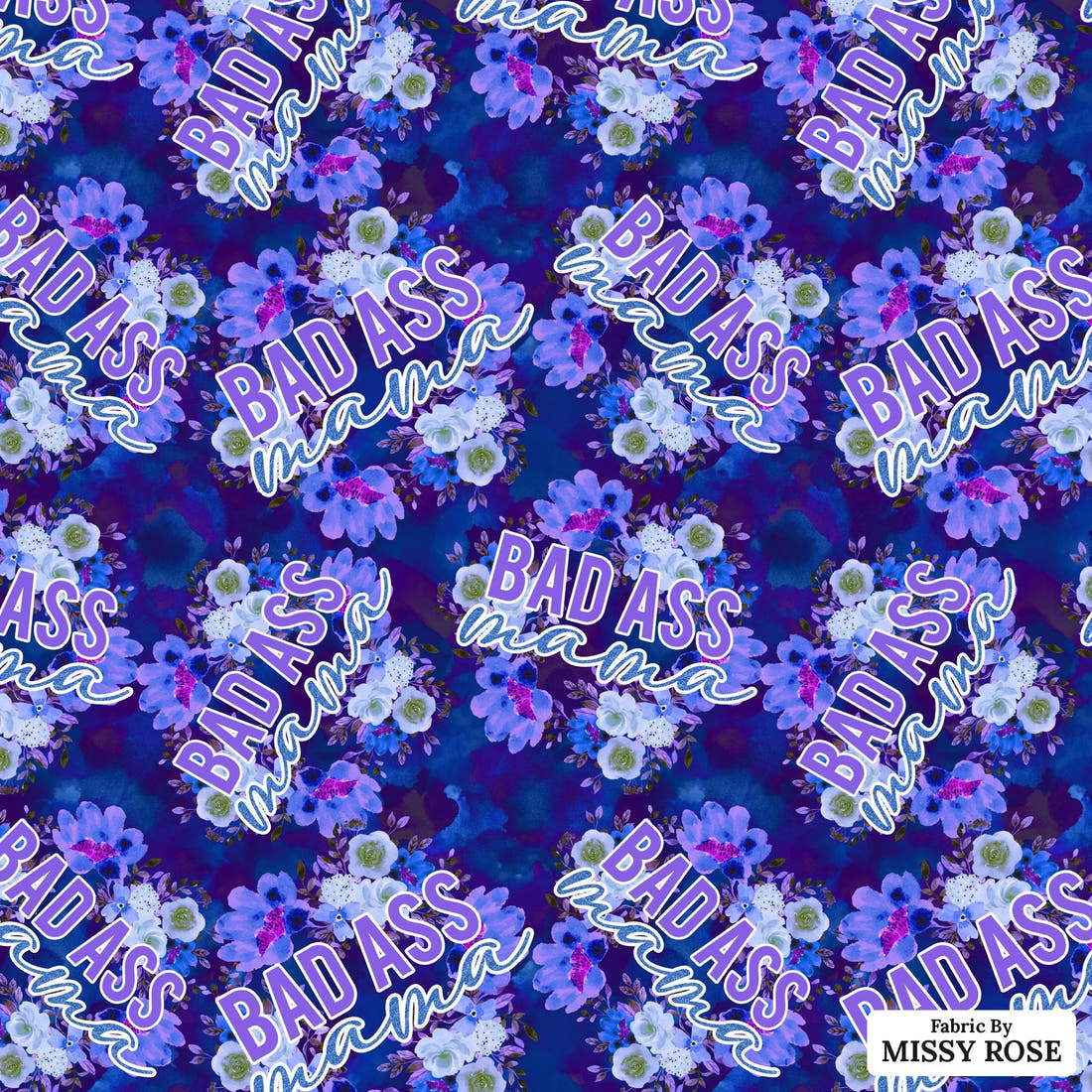 Profanity Fabric 523 - flat view of the print, zoom in for detail | Fabric by Missy Rose