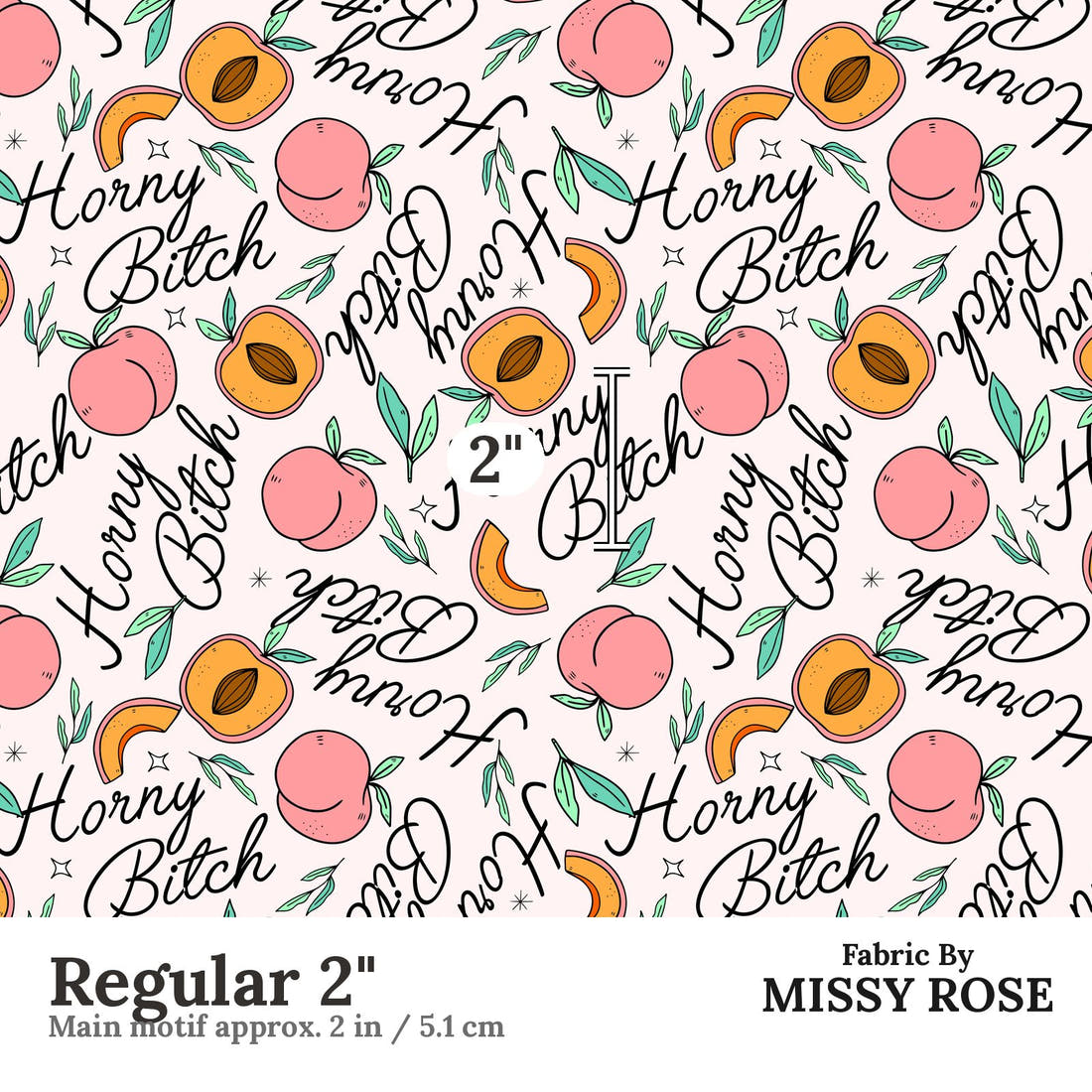 Profanity Fabric 524 Regular 2 inch print scale guide | Fabric by Missy Rose