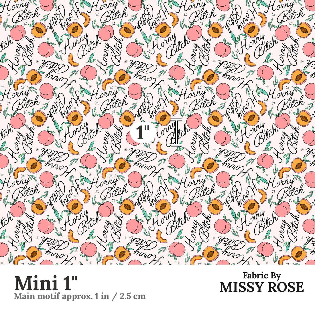 Profanity Fabric 524 Mini 1 inch print scale guide | Fabric by Missy Rose