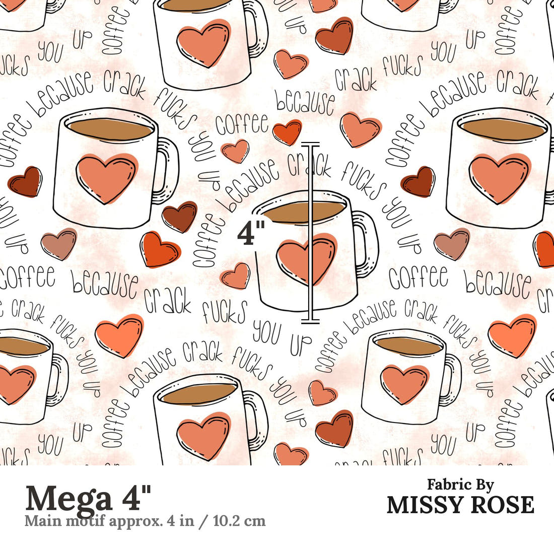 Profanity Fabric 525 Mega 4 inch print scale guide | Fabric by Missy Rose