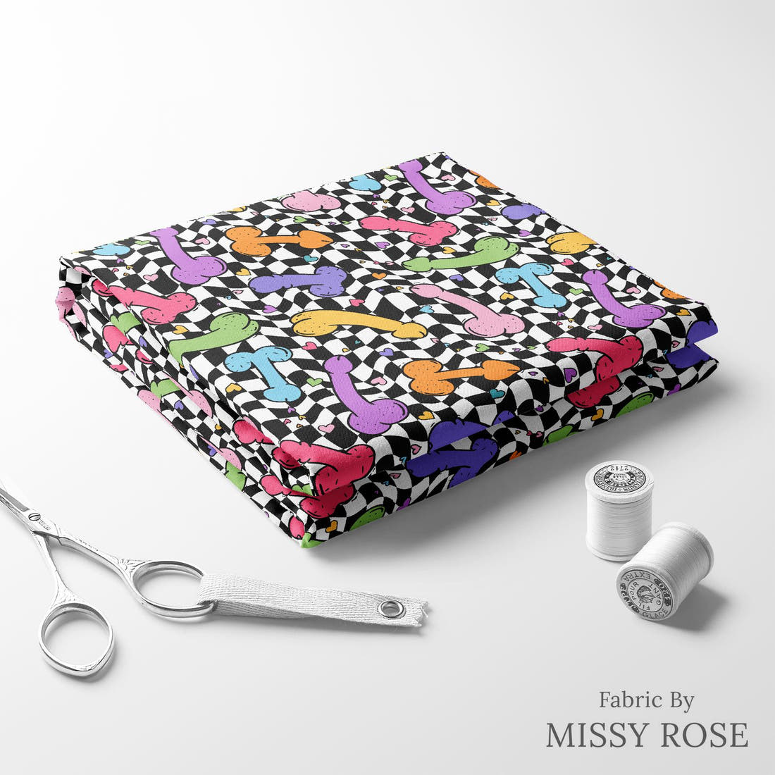 Profanity Fabric 527 folded fabric stack with matching thread - pre-order fabric Australia | Fabric by Missy Rose