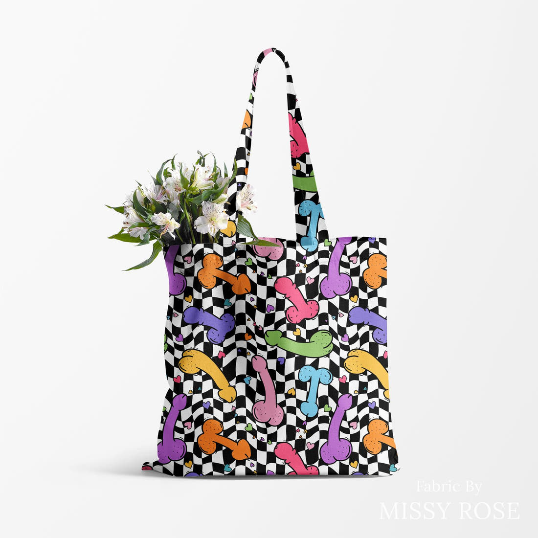 Profanity Fabric 527 made up as a tote bag - see how the print looks made up | Fabric by Missy Rose