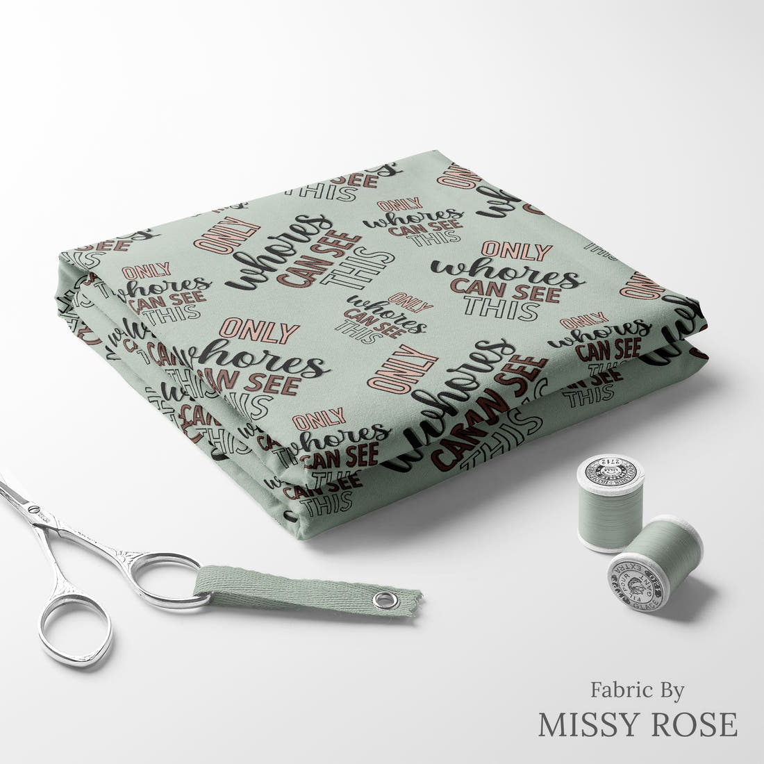 Profanity Fabric 528 folded fabric stack with matching thread - pre-order fabric Australia | Fabric by Missy Rose